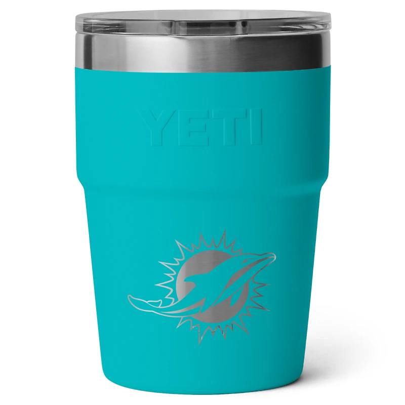 Gobelet empilable Rambler YETI Miami Dolphins de 473 ml avec couvercle Magslider