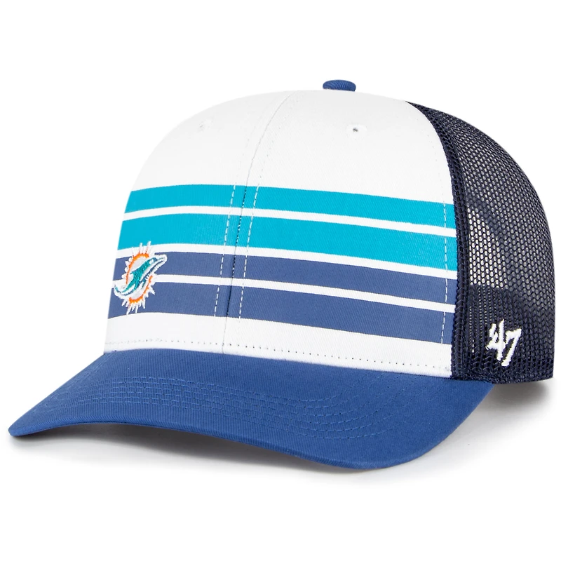 Youth '47 White/Blue Miami Dolphins Cove Trucker Snapback Hat