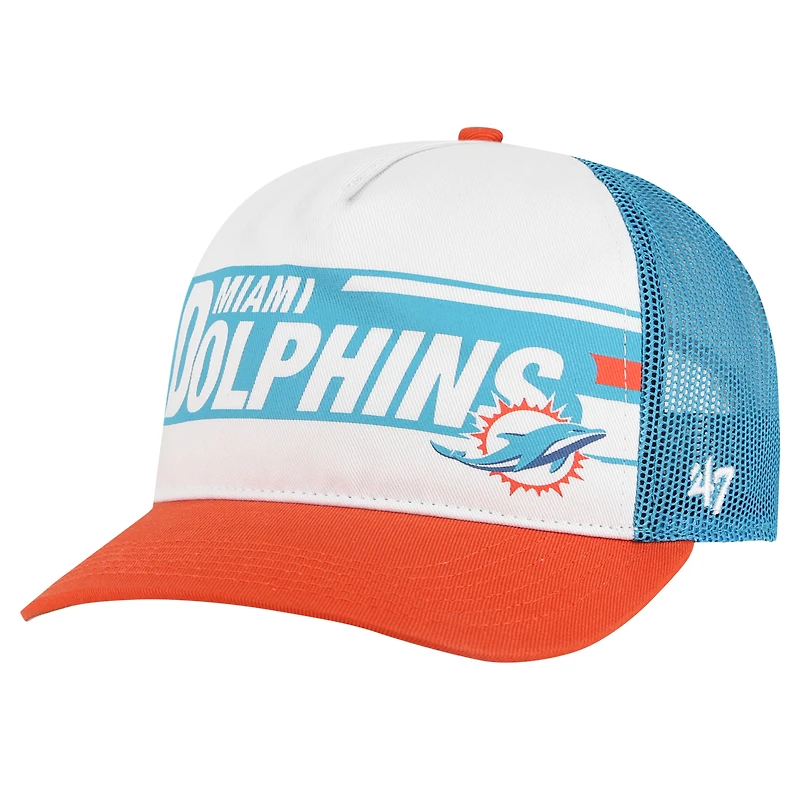 Casquette ajustable pour jeunes « 47 » des Miami Dolphins blanche/orange