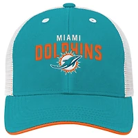 Casquette ajustable pour jeunes Aqua Miami Dolphins Core Lockup Trucker