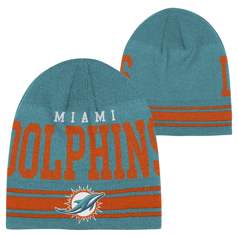 Bonnet en tricot rétro pour jeunes Aqua Miami Dolphins