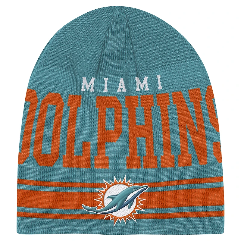 Bonnet en tricot rétro pour jeunes Aqua Miami Dolphins