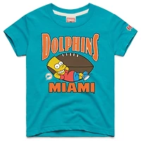 Youth Homage x The Simpsons Aqua Miami Dolphins Tri-Blend T-Shirt