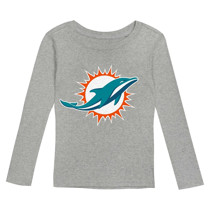 Ensemble de nuit pour jeunes Miami Dolphins avec t-shirt à manches longues et pantalon