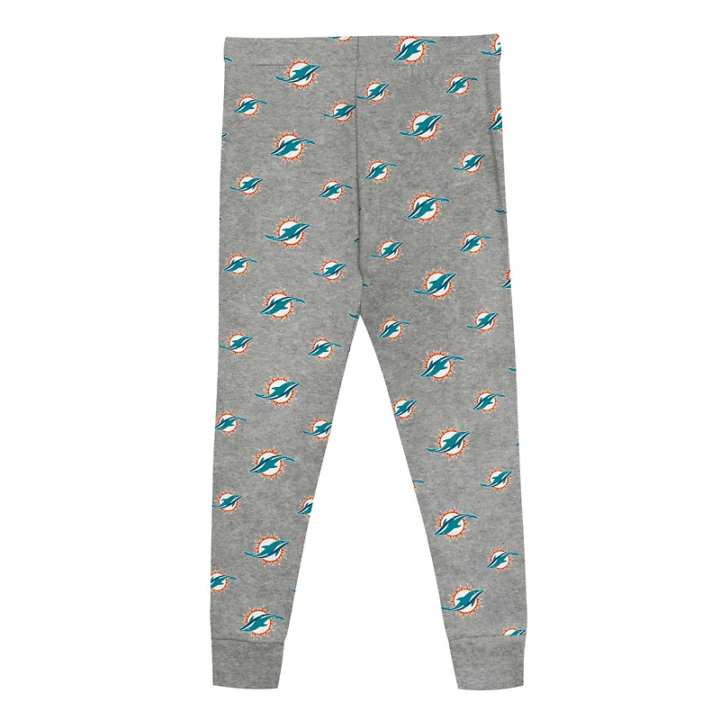 Ensemble de nuit pour jeunes Miami Dolphins avec t-shirt à manches longues et pantalon