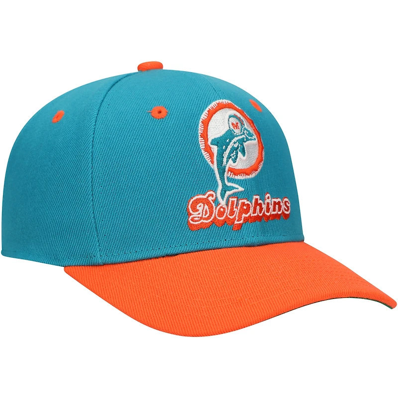 Casquette ajustable pour jeunes Mitchell & Ness Aqua Miami Dolphins All In 2.0