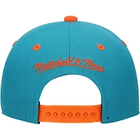 Casquette ajustable pour jeunes Mitchell & Ness Aqua Miami Dolphins All In 2.0
