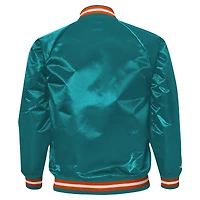 Veste à boutons-pression en satin raglan pour jeunes Mitchell & Ness Aqua Miami Dolphins