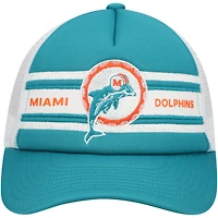 Casquette ajustable à rayures pour jeunes Mitchell & Ness Aqua Miami Dolphins