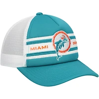 Casquette ajustable à rayures pour jeunes Mitchell & Ness Aqua Miami Dolphins