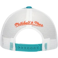 Casquette ajustable à rayures pour jeunes Mitchell & Ness Aqua Miami Dolphins