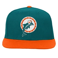 Casquette Snapback bicolore pour jeunes Mitchell & Ness Aqua Miami Dolphins Team