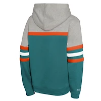 Sweat à capuche rétro Mitchell & Ness Aqua Miami Dolphins pour jeunes, entraîneur-chef