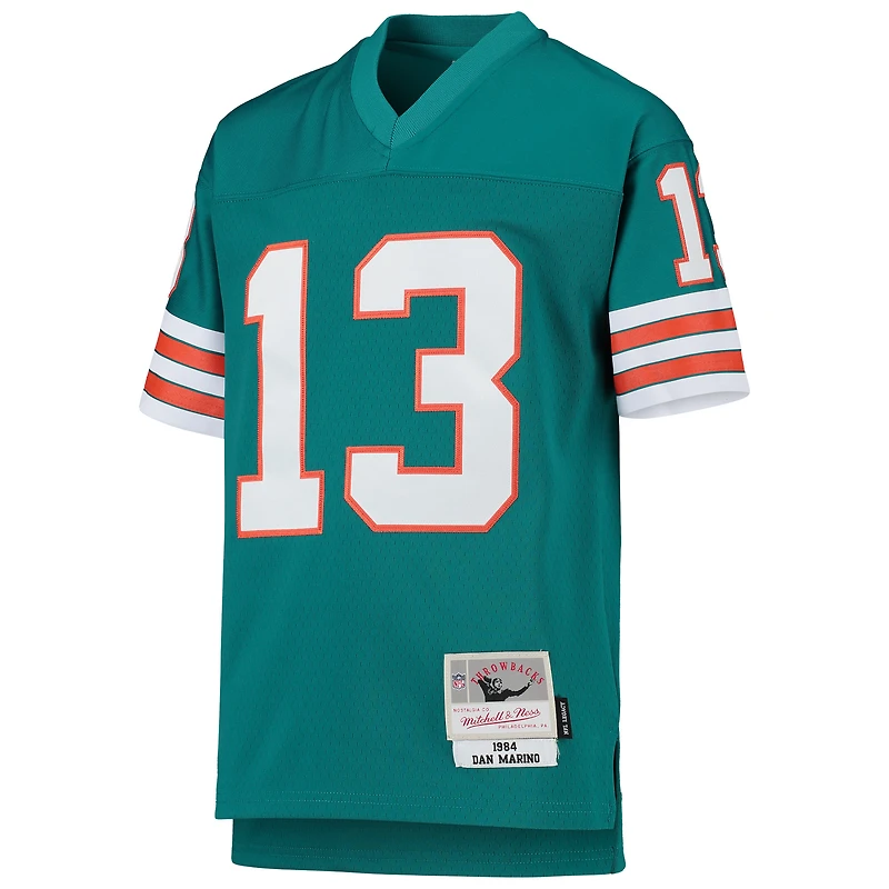 Maillot de joueur retraité Mitchell & Ness Dan Marino Aqua Miami Dolphins 1984 Legacy pour jeunes