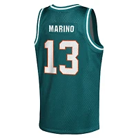 Youth Mitchell & Ness Dan Marino Aqua Miami Dolphins Retired Player NFL Basketball Fashion Jersey