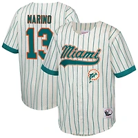 Youth Mitchell & Ness Dan Marino Cream Miami Dolphins Retired Player Name Number Baseball Jersey