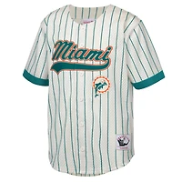 Youth Mitchell & Ness Dan Marino Cream Miami Dolphins Retired Player Name Number Baseball Jersey