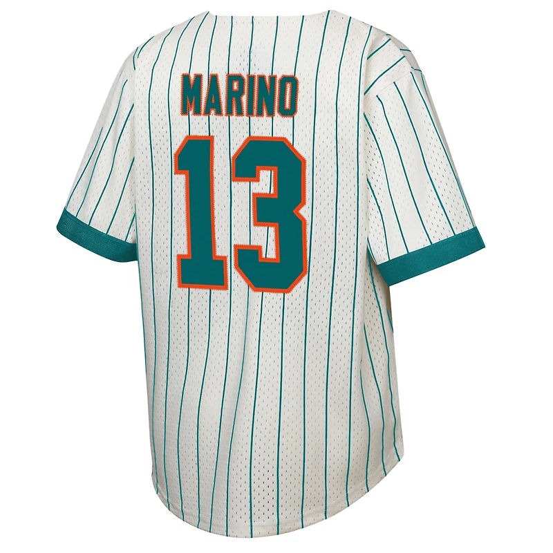 Youth Mitchell & Ness Dan Marino Cream Miami Dolphins Retired Player Name Number Baseball Jersey