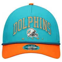 Casquette ajustable A-Frame COOLERA 9FORTY pour jeunes New Era Aqua/Orange Miami Dolphins