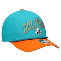 Casquette ajustable A-Frame COOLERA 9FORTY pour jeunes New Era Aqua/Orange Miami Dolphins