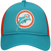 Casquette réglable de camionneur A-Frame 9FORTY New Era Aqua Miami Dolphins pour jeune