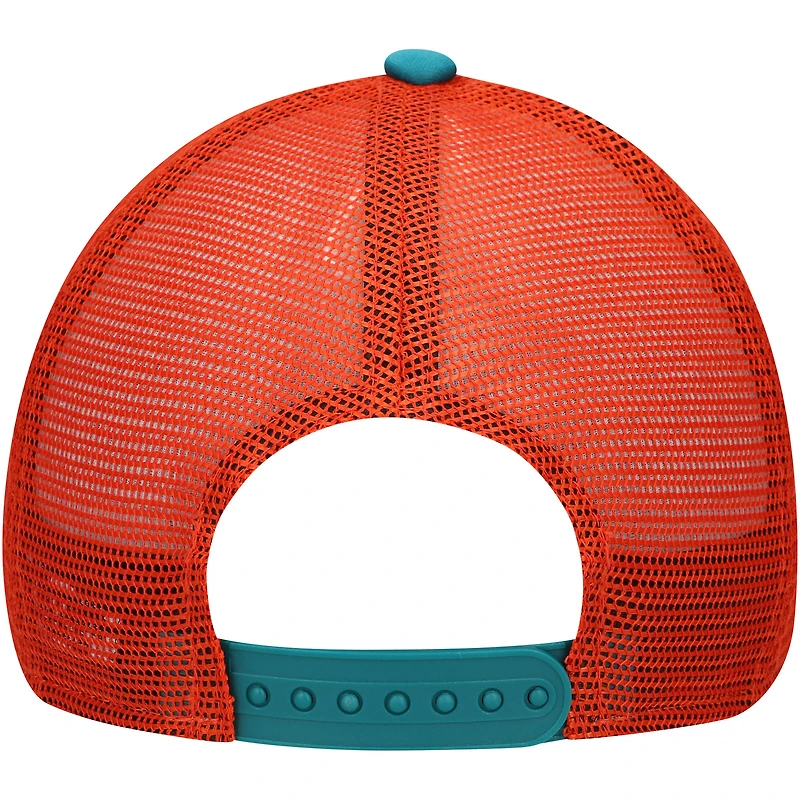 Casquette réglable de camionneur A-Frame 9FORTY New Era Aqua Miami Dolphins pour jeune
