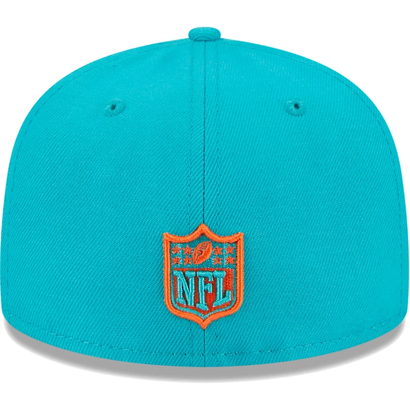 Youth New Era Aqua Miami Dolphins Main 59FIFTY Fitted Hat