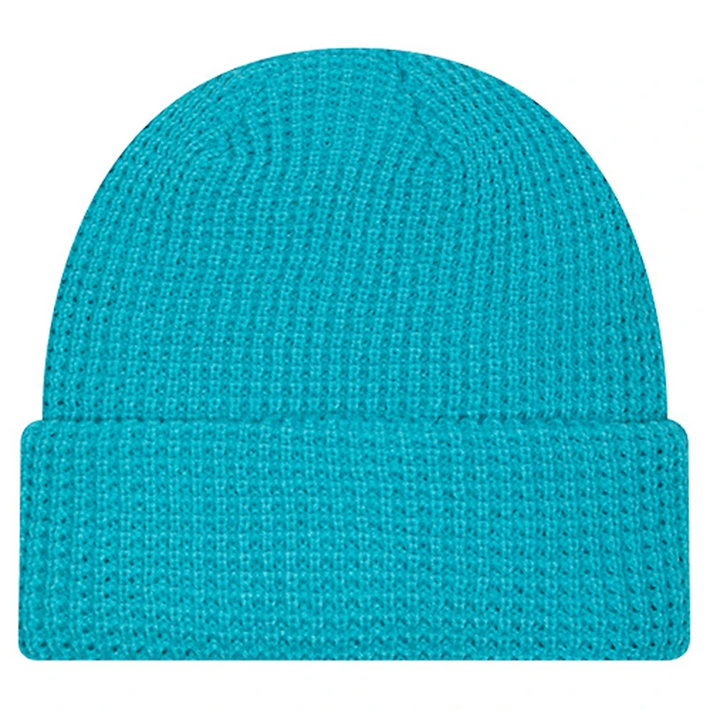 Bonnet en tricot gaufré à revers Aqua Miami Dolphins pour jeune New Era