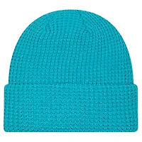 Bonnet en tricot gaufré à revers Aqua Miami Dolphins pour jeune New Era