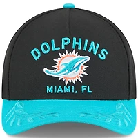 Casquette ajustable New Era noire/aqua pour jeune, modèle 9FORTY A-Frame M-Crown, Miami Dolphins, draft NFL 2025