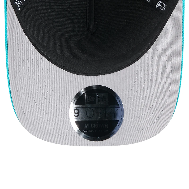 Casquette ajustable New Era noire/aqua pour jeune, modèle 9FORTY A-Frame M-Crown, Miami Dolphins, draft NFL 2025