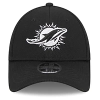 Casquette réglable New Era noire Miami Dolphins Main B-Dub 9FORTY