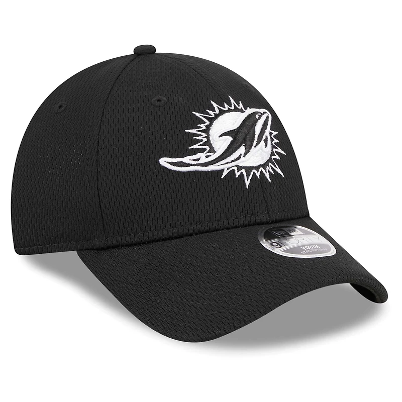 Casquette réglable New Era noire Miami Dolphins Main B-Dub 9FORTY