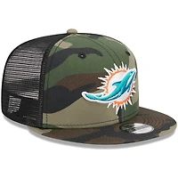 Youth New Era Camo Miami Dolphins  Main Trucker 9FIFTY Snapback Hat
