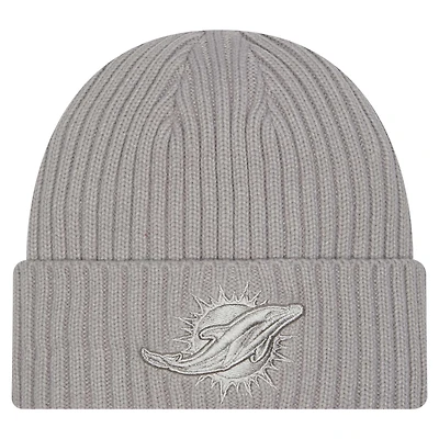 Bonnet tricoté à revers avec pack de couleurs Miami Dolphins gris New Era pour jeunes