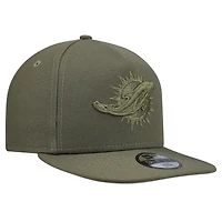 Youth New Era Olive Miami Dolphins Color Pack A-Frame 9FIFTY Snapback Hat