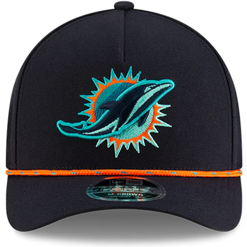 Casquette ajustable 9FORTY A-Frame pour jeunes New Era Pitch Blue Miami Dolphins 2025 Rivalries Collection