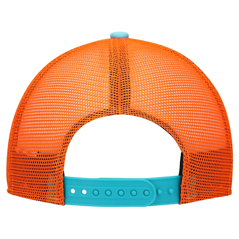 Youth New Era  White/Aqua Miami Dolphins Streak 9FORTY A-Frame Adjustable Hat