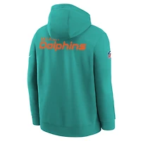 Youth Nike  Aqua Miami Dolphins 2025 Sideline Club Fleece Hoodie