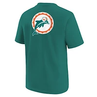 Youth Nike  Aqua Miami Dolphins Rewind Front & Back Essential T-Shirt