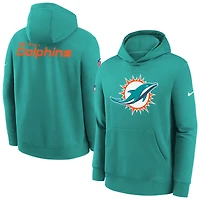Youth Nike  Aqua Miami Dolphins Sideline Club Fleece Hoodie