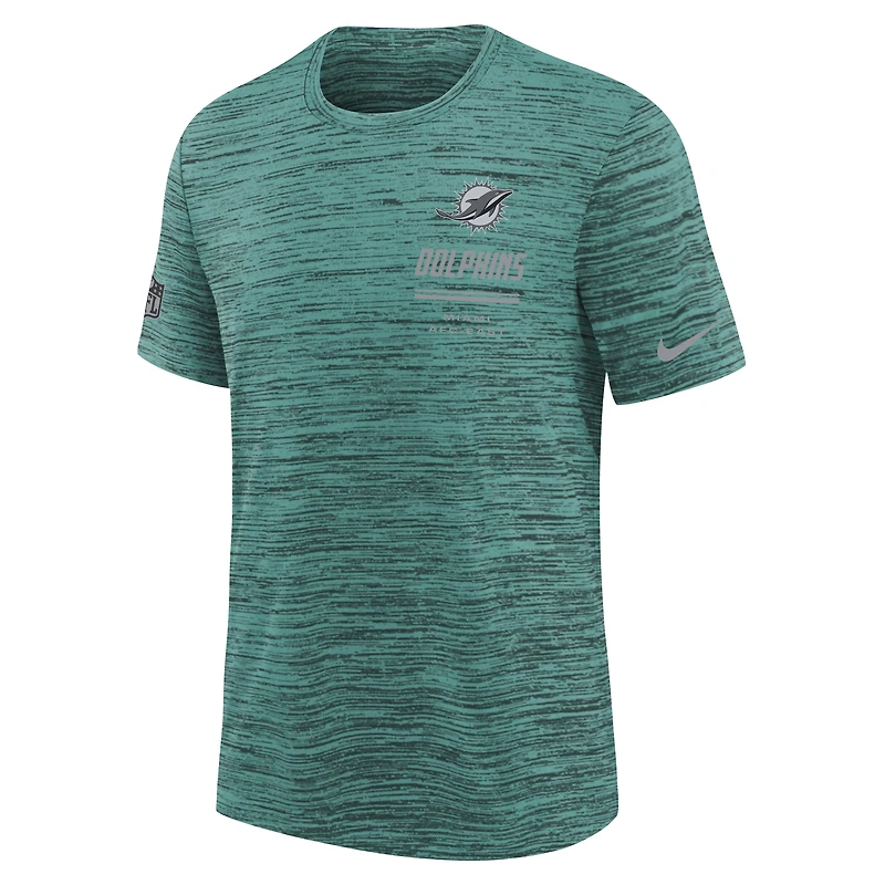 T-shirt Nike Aqua Miami Dolphins Sideline Velocity Dri-FIT pour jeunes