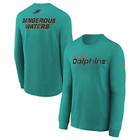 T-shirt à manches longues Nike Turbo Green pour jeunes, collection Rivalries 2025 des Dolphins de Miami