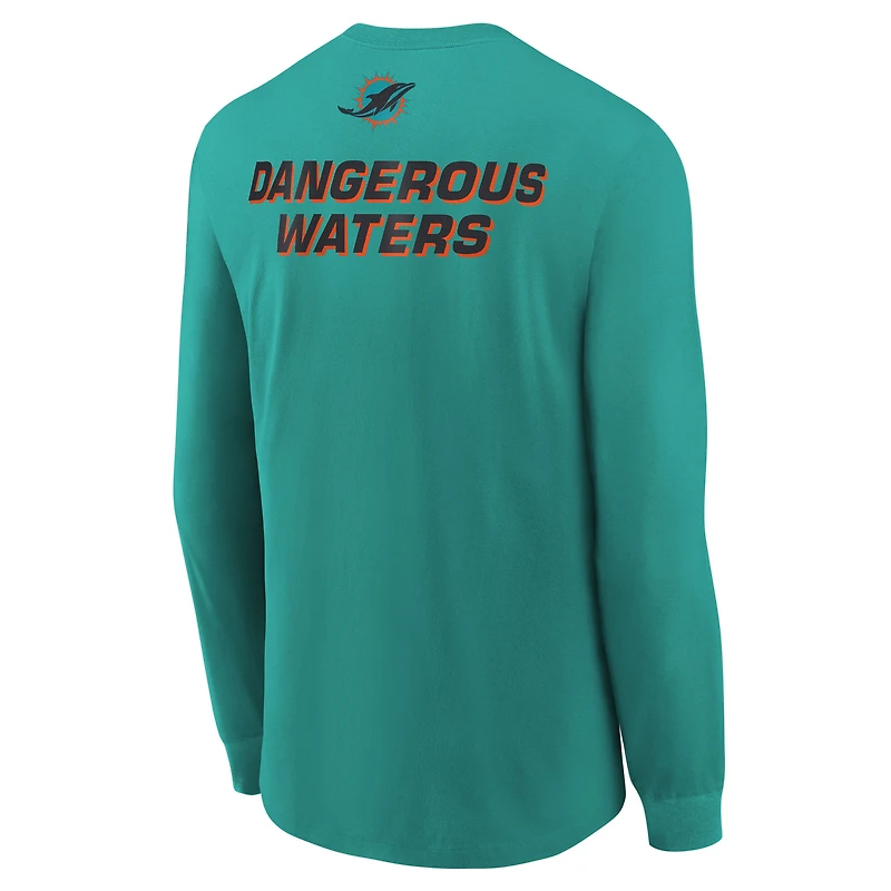 T-shirt à manches longues Nike Turbo Green pour jeunes, collection Rivalries 2025 des Dolphins de Miami