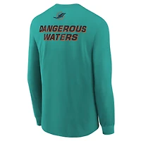 T-shirt à manches longues Nike Turbo Green pour jeunes, collection Rivalries 2025 des Dolphins de Miami