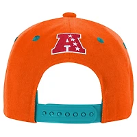 Casquette ajustable pré-courbée structurée orange/aqua pour jeunes Miami Dolphins Pro-Sport