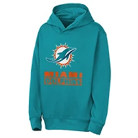 Sweat à capuche Youth Outerstuff Aqua Miami Dolphins Back to Basics