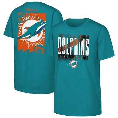 Youth Outerstuff Aqua Miami Dolphins Posterize T-Shirt