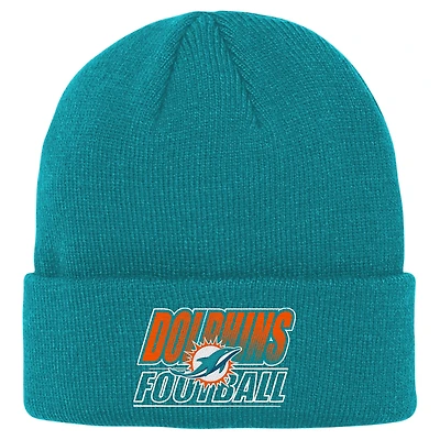 Bonnet en tricot à revers dégradé Aqua Miami Dolphins pour jeunes Outerstuff