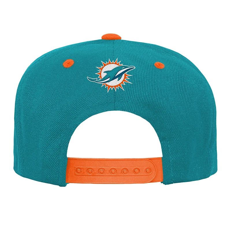 Casquette snapback dégradée Aqua Miami Dolphins pour jeunes Outerstuff